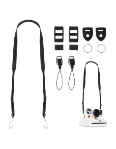 Correa de cámara Polaroid negra ligera con hebillas ajustables