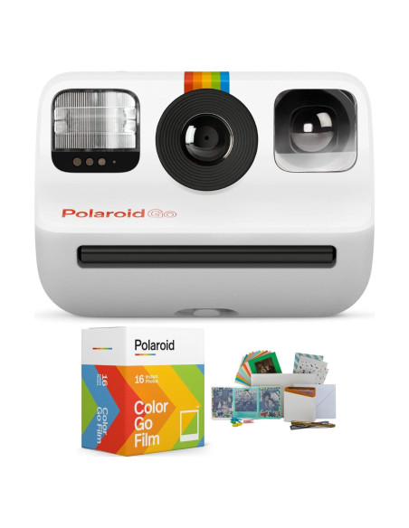 Cámara Instantánea Polaroid GO Blanca + Película Doble + Kit