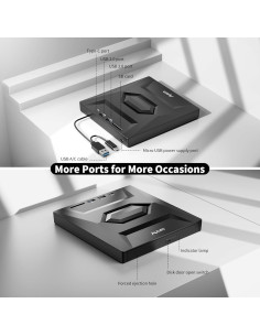 Unidad Externa de CD/DVD Alxum USB 3.0 Portátil 8X Negra 2