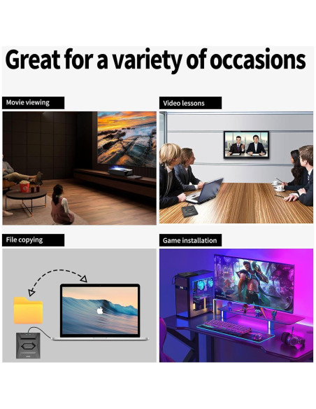 Unidad Externa de CD/DVD Alxum USB 3.0 Portátil 8X Negra