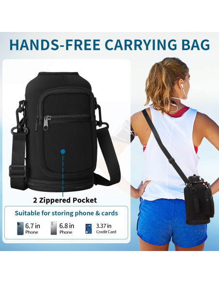 Botella de Agua Aislada VICKNIY 1.89L con Asa y Accesorios