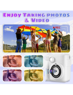Cámara Instantánea WEEFUN IKSC03 para Niños 8MP HD Blanca 2