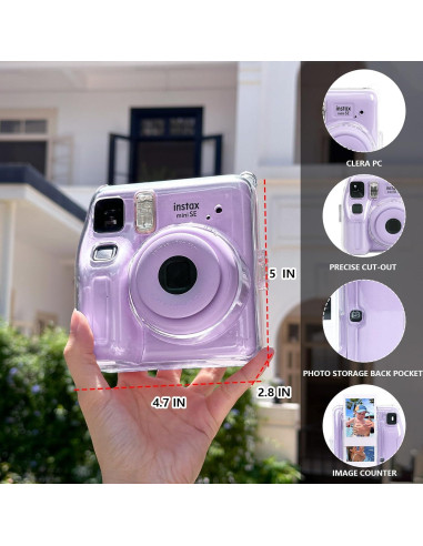 Funda Transparente WOGOZAN para Cámara Fujifilm Instax Mini SE