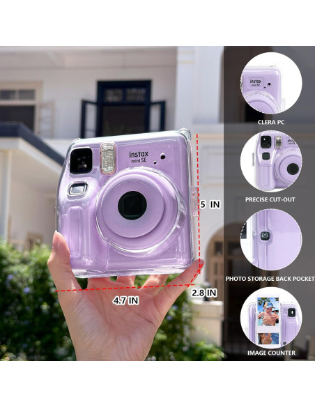 Funda Transparente WOGOZAN para Cámara Fujifilm Instax Mini SE