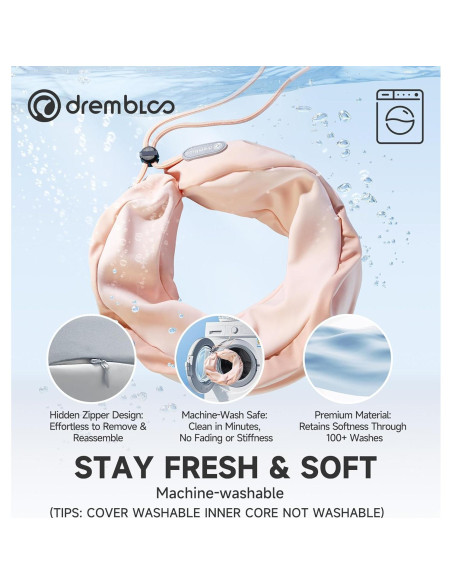 Almohada de viaje Drembloo ergonómica viscoelástica gris Almohada de viaje Drembloo ergonómica viscoelástica gris
