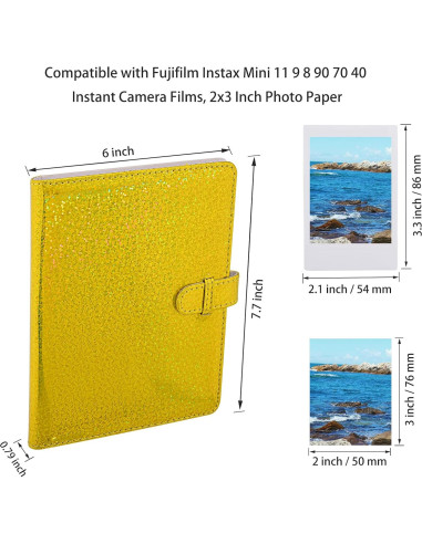 Álbum de fotos Hapeper 128 bolsillos para Fujifilm Instax Mini