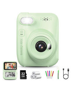 Cámara Instantánea para Niños LETSHAHA 32MP Verde 3"