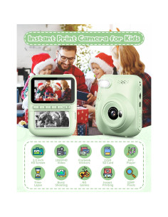 Cámara Instantánea para Niños LETSHAHA 32MP Verde 3" 2