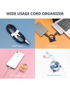 Organizador de Cables SenseAGE 5 Piezas Cuero Rosa 2