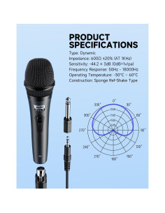 Micrófono Dinámico con Cable Moukey MK0080, 4m, Cardioide 2