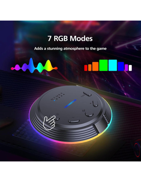 Micrófono USB Gaming LIANGSTAR HK1 con 5 Cambios de Voz y RGB