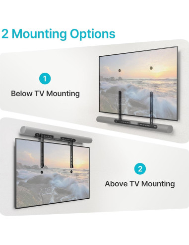 Soporte de TV para Barra de Sonido PEGZONE HWS1006BK Negro