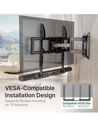 Soporte de TV para Barra de Sonido PEGZONE HWS1006BK Negro