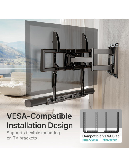 Soporte de TV para Barra de Sonido PEGZONE HWS1006BK Negro
