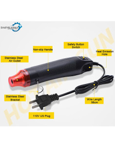 400 Conectores de Cable + Daevkaema + Pistola de Calor 2