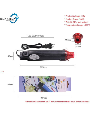 400 Conectores de Cable + Daevkaema + Pistola de Calor