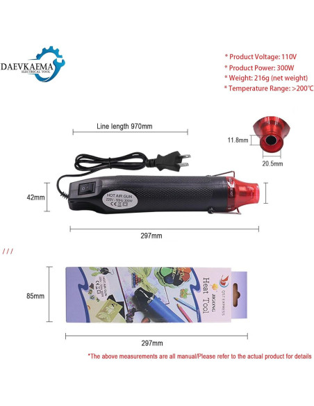 400 Conectores de Cable + Daevkaema + Pistola de Calor