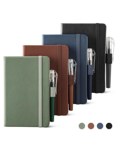 Cuadernos Pequeños NETANY A6 de Cuero - Paquete de 4, 416 Páginas