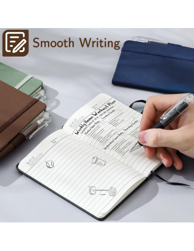 Cuadernos Pequeños NETANY A6 de Cuero - Paquete de 4, 416 Páginas