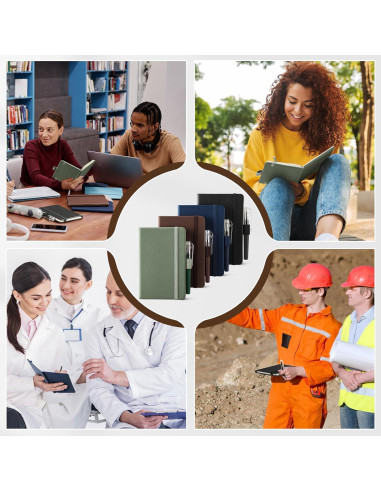 Cuadernos Pequeños NETANY A6 de Cuero - Paquete de 4, 416 Páginas