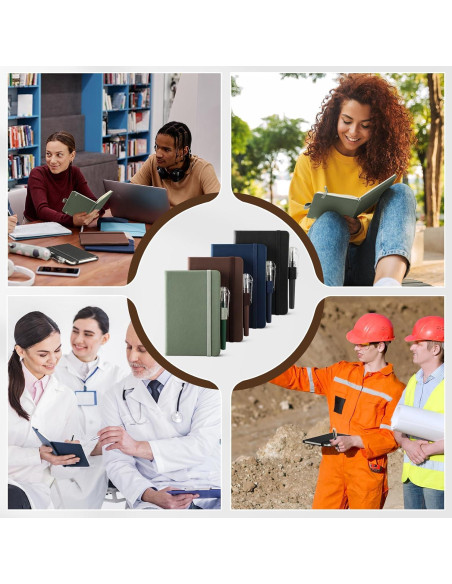 Cuadernos Pequeños NETANY A6 de Cuero - Paquete de 4, 416 Páginas