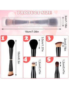 Juego de Brochas de Maquillaje 4 en 1 Yolev con Estuche 2