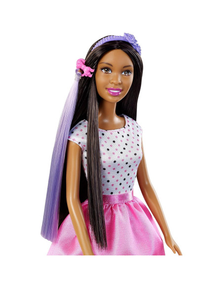 Muñeca Barbie Afroamericana con Accesorios de Peinado