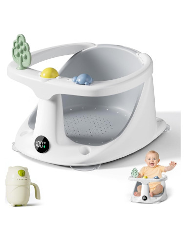 Asiento de Baño para Bebés DZMDIP Gris con Termómetro