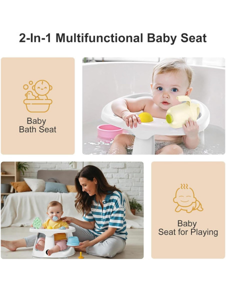Asiento de Baño para Bebés DZMDIP Gris con Termómetro