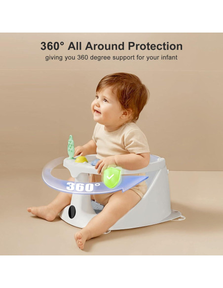 Asiento de Baño para Bebés DZMDIP Gris con Termómetro