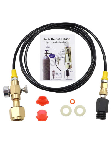 Adaptador de CO2 CGA320 a TR21-4 con Manguera 1.5m y Manómetro