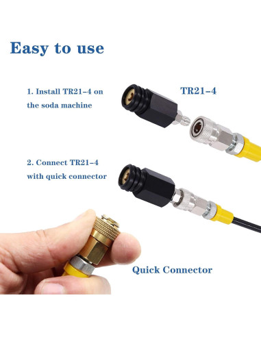 Adaptador de CO2 CGA320 a TR21-4 con Manguera 1.5m y Manómetro