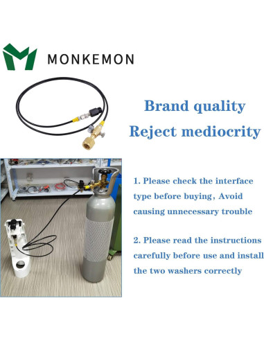 Adaptador de CO2 CGA320 a TR21-4 con Manguera 1.5m y Manómetro