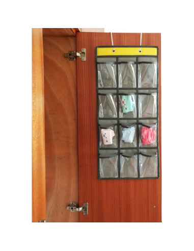 Organizador de Bolsillos Transparentes ANIZER 12 Compartimentos Gris