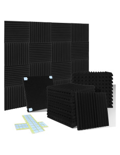 54 Paneles de Espuma Acústica Xinerhao 30.48x30.48 cm Negro