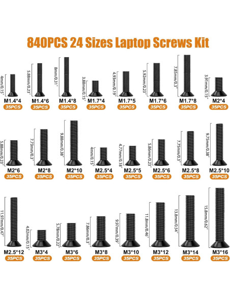 Kit de Tornillos para Laptop Mankk 840PCS y 360PCS