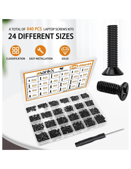 Kit de Tornillos para Laptop Mankk 840PCS y 360PCS