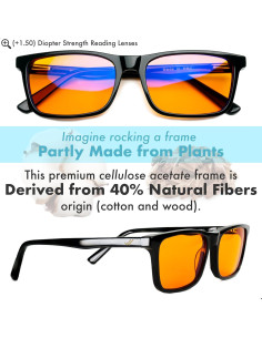 Gafas de lectura bloqueadoras luz azul THL +1.50 para dormir 2