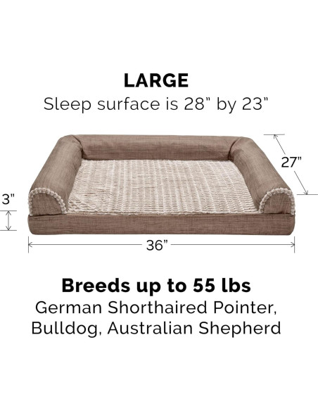 Cama para Perros Grande Furhaven de Espuma Viscoelástica