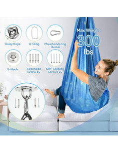 Columpio Sensorial OTraki Doble Capa 279x150cm Azul 2