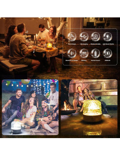 Proyector de Luz de Olas OKYUK con Altavoz Bluetooth y Control Remoto 2