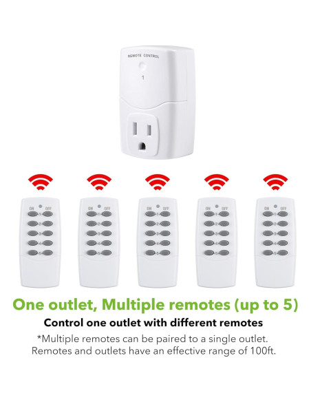 Enchufe Control Remoto BN-LINK 2 Remotos + 5 Enchufes