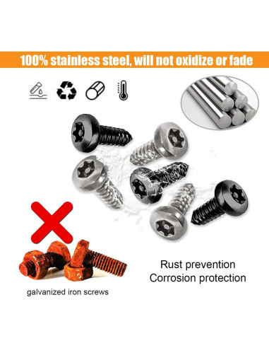 Kit de Tornillos Antirrobo para Placas de Licencia GLSOWEE