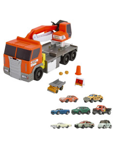 Excavadora Transformadora Matchbox 1:64 + Paquete de 8 Vehículos