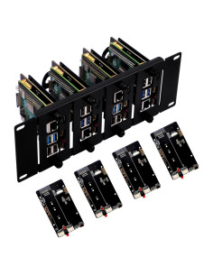 Soporte de Rack 2U GeeekPi para Raspberry Pi 5 con Adaptadores M.2 NVMe