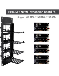 Soporte de Rack 2U GeeekPi para Raspberry Pi 5 con Adaptadores M.2 NVMe 2