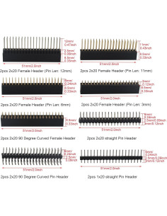 Kit de Encabezado Apilable Hembra ZDE 2x20 para Raspberry Pi 2