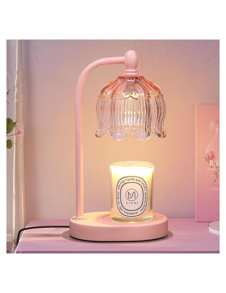 Lámpara Calentadora de Velas MEIXISUE Rosa con Temporizador
