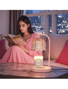 Lámpara Calentadora de Velas MEIXISUE Rosa con Temporizador 2