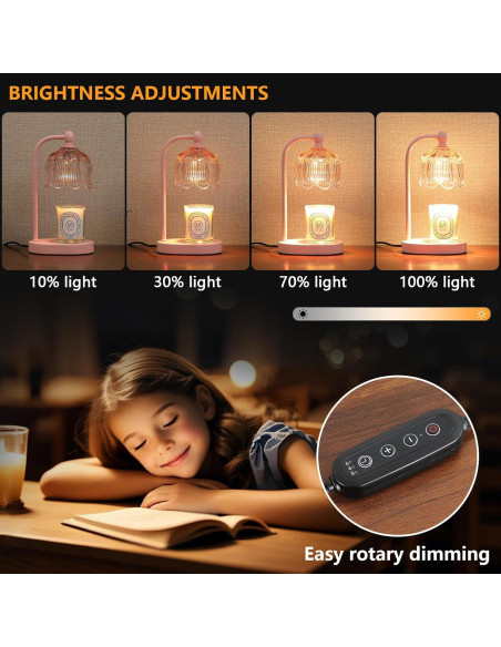 Lámpara Calentadora de Velas MEIXISUE Rosa con Temporizador